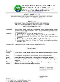 Untuk yang belum sempat membuat sk pelaksanaan uts semester genap silahkan download file ini, sehingga tinggal edit saja. Contoh Sk Panitia Ulangan Tengah Semeste