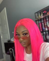 Black And Pink Wig Short Lace Wigs Rose Plus Lunette Fumee Rouge Wig Hairstyles Black Girl Pink Hair Pink Hair Dye