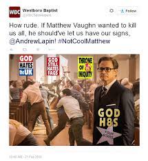 But millar admits the church scene is one of his favorites from the movie. Westboro Found Out About The Scene In The Kingsman Imgur