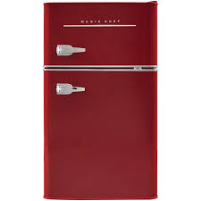Magic Chef Retro 3 2 Cu Ft 2 Door Mini Fridge In Red Hmcr320re The Home Depot In 2020 Magic Chef Mini Fridge Compact Fridge