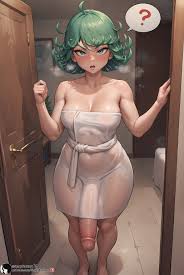 Futanari Tatsumaki fresh out the shower - Rule 34 AI Art
