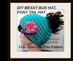 Crochet Hat Messy Bun Hat Pony Tail Hat Messy Bun Hat Crochet Ponytail Hat Crochet Free Pattern Crochet Ponytail Hat Pattern
