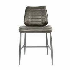 Featuring slim black metal legs and an upholstered grey faux. Cordoba Dining Chairs Grey Faux Leather Set Of Two