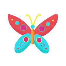 papillon de couleur vive en style cartoon, objet vectoriel sur fond blanc,  insecte avec ailes.impression pour vêtements de bébé, autocollant 2157490  Art vectoriel chez Vecteezy