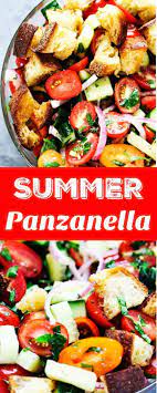 Summer Panzanella With Garlic Butter Bread Eating European Recipe Cooking Recipes Veggie Dishes Bread Salad Recipe