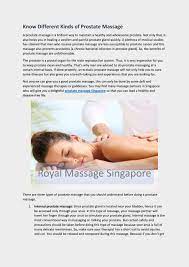 Prostate stimulation and massage is beginning to lose some of the stigma and negativity that has surrounded it for many years. Know About Different Kinds Of Prostate Massage By Royal Tantra Massage Issuu