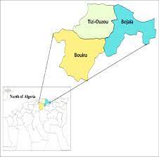 Tizi ouzou is located in: Map Of The Study Area Bouira Tizi Ouzou And Bejaia Source Download Scientific Diagram