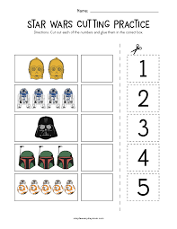 Included are shapes, straight lines, curves and zigzag lines. Star Wars Cutting Practice Worksheets For Early Learners