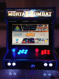 Lvl27xt bartop arcade cabinet kit for 23 to 27 screens open for tankstick or similar joystick unit. Completed Bartop Arcade Cade