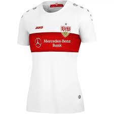 The red stripes on the cuffs and the side harmonize with the chest ring and create a design that is as stylish as it is classic. Jako Vfb Stuttgart Trikot Home Damen 2019 2020 Weiss 40 54 99