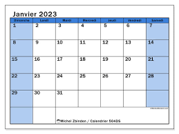 Calendrier Ephemeride 2023 Gratuit Calendrier Janvier 2023 À Imprimer “504Ds” - Michel Zbinden Mc