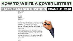 Your name your city and zip code How To Write A Cover Letter For A Sales Manager Position Example Youtube