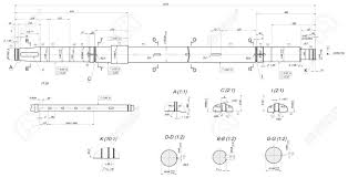 ハッチングとレイアウトのキー溝付け軸の拡張されたスケッチをします。線、角度と数字と図面。ベクトル画像のイラスト素材・ベクター Image  39120083
