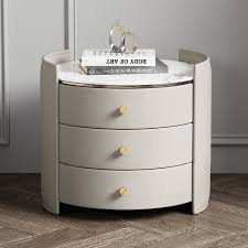 You can choose a piece that goes perfectly well with your home decor, thanks to the different finishes of this 1 drawer nightstand. Modern Nightstand Solid Wood Nightstand Round Side Table Beige Nightstand With 3 Drawers Modern Nightstand Beige Nightstand Round Side Table