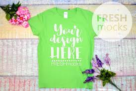 Gildan G500l Ladies Tshirt T Shirt Tee Mockup Lime Green Etsy T Shirts For Women Green Tshirt Flatlay