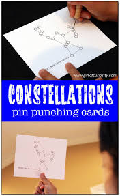 Constellations Pin Punching Cards Montessori Constellations Kids Learning Activities Space Theme Preschool