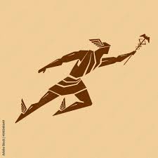Ancient Greek God Hermes. Vector Drawing Stock Vector | Adobe Stock