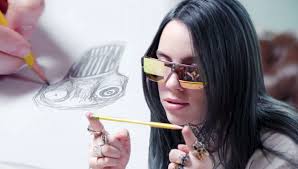 Julia gisella(@juliagisella), ☁️ (@xxcl0udy.aesthetlcxx), julia gisella(@juliagisella), indra pmn(@indrapmn). Billie Eilish Talks Her Love For Anime While Drawing Her Self Portrait Vice Video Documentaries Films News Videos