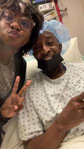 With my youngest, prepping for surgery