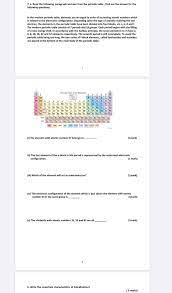 Number of shells remain the same in the same period. Solved 7 A Read The Following Paragraph And Also From T Chegg Com