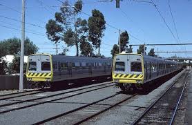 Two The Met Green And Gold Trim Liveried Comeng Trains At Glen Waverley Station Yard Victoria Australia Train Western Australia