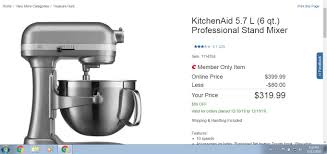 Target kitchenaid mixer costco review blog. Costco Kitchenaid 5 7 L 6 Qt Professional Stand Mixer Redflagdeals Com Forums