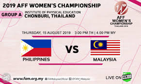 Dengan hasil ini maka timnas malaysia menghadapi thailand setelah laga sebelumnya tim gajah putih mengalahkan korea selatan. Fa Malaysia On Twitter 2019 Aff Women S Championship Group A Matchday 1 Thursday 15th August 2019 Philippines Vs Malaysia Ipe 1 Stadium Chonburi 3 00 Pm 4 00 Pm Malaysia Time Live