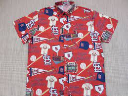 St Louis Cardinals Hawaiian Shirt Promotional Giveaway Mlb Baseball Shirt 11 Time World Champs Busch Stadium Xl Oahu Lew S Shirt Shack Hawaiian Shirt Vintage Hawaiian Shirts Baseball Shirts