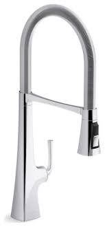 Boost technology increases the flow rate by 30% Kohler Graze Semi Professional Kitchen Sink Faucet With 24 5 16 Spout Contemporary Kitchen Faucets By The Stock Market Houzz