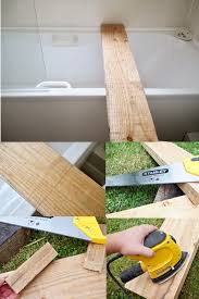 Dimensions vary from bathtub to bathtub. Diy Bath Caddy Dainty Dress Diaries