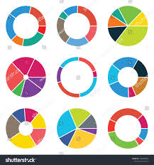 Abstract Set Pie Chart 6 Segment Stock Vector Royalty Free