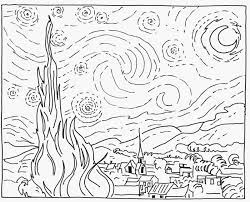 Stained glass starry night by hailey e. Starry Night Coloring Page Coloring Home