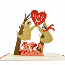 ️→ the perfect greeting card for valentines day, anniversaries, or to say i love you just because. Sloth Couple I Love You 3d Pop Up Card