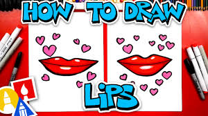 How to draw kissing lips. How To Draw A Valentines Day Kissing Lips Art For Kids Hub