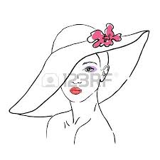 A Sketch Of The Woman In A Hat With Flower Drawing Hats Silouette Art Bff Drawings