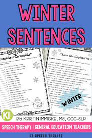 Print And Go Simple Compound Complex Sentences Winter In 2020 Simple And Compound Sentences Complex Sentences Speech Language Activities