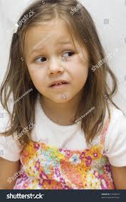 Portrait Little Girl Making Faces Stock Photo 17280619