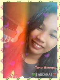 She is Karen L. Alejado❤. Her favorite colors are Violet, Blue, Silver and  Pink. Well, she has a motto/quote in her life and that is "Don't let people  take advantage of your