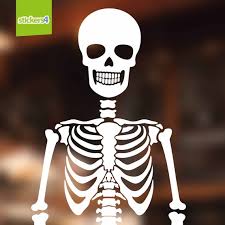 Reusable Skeleton Window Cling 1.5m Posable Static Cling Sticker for  Halloween & Year-round Decor
