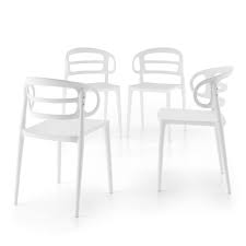 carlotta modern kitchen chairs, white