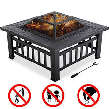 And found the outside of the home engulfed in flames. Outdoor Fire Pit For Wood 32 Metal Firepit For Patio Wood Burning Fireplace Square Garden Stove With Charcoal Rack Poker Mesh Cover For Camping Picnic Bonfire Backyard Walmart Com Walmart Com