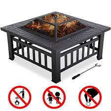 Best of all, the solo stove bonfire minimizes smoke, so your neighbors won't be anything but envious. Outdoor Fire Pit For Wood 32 Metal Firepit For Patio Wood Burning Fireplace Square Garden Stove With Charcoal Rack Poker Mesh Cover For Camping Picnic Bonfire Backyard Walmart Com Walmart Com