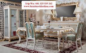 Desain Set Meja Makan Klasik Modern Masa Kini Trend Kursi Makan Ukiran Klasik Duco Mewah Classic Dining Room Luxury Dining Room Classic Dining Room Furniture