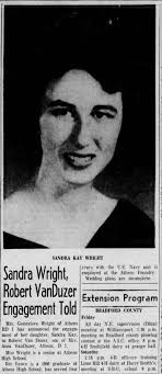 Engagement Announcement of Sandra Kay Wright and Robert Clinton VanDuzer