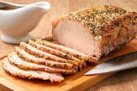 This Delicious Pork Loin Is Made With A Crusty Herb Coating Roasted To Perfection A Bone In Loin Roast Will Be Pork Loin Recipes Pork Loin Roast Recipes Pork