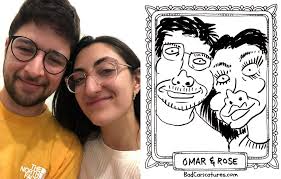 I'm sorry, Kelsey, Tanner, & Alfie. Not only am I terrible at drawing  people, but I'm even worse at drawing dogs. Please don't be mad at me.  Merry Christmas. —- #caricature #caricatureartist #