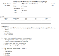 Soal uts tematik kelas 2 tema 2 bermain di lingkunganku kurikulum 2013. Download Soal Pts Kelas 6 Tema 2 Semester 1 Koleksi Soal Sd