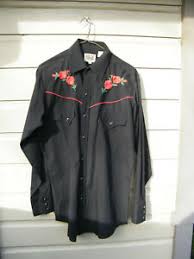Ariat men's thomas small diamond geo print long sleeve western shirt. Ely Cattleman Men S Western Shirt Black With Red Roses Size M Cotton Poly Nice Ebay