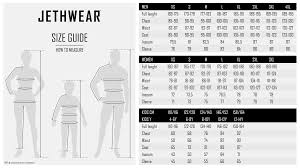 Size Guide Jethwear Rooted In The Free Thinking Values Of