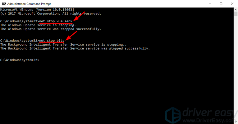 Halting the core Windows Update daemons, AI generated
